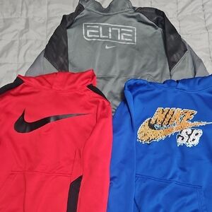 Nike Kids' Elite Gray, Red, and Blue Hoodies